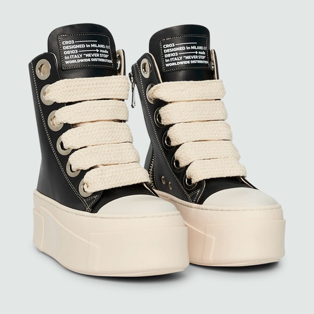New Italian Designer: Cristian Zerotre. Platform leather high-tops- Calyso 600
